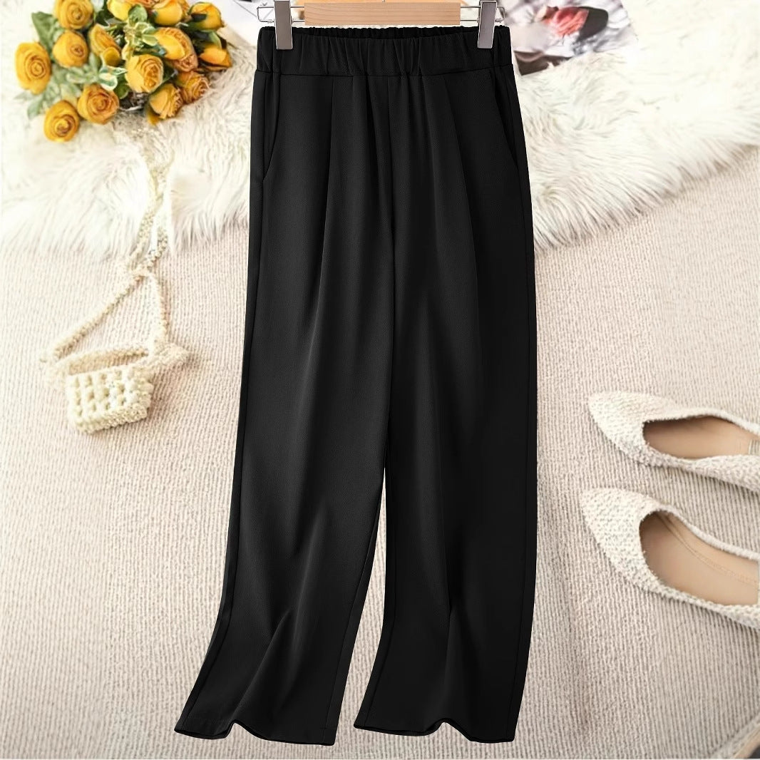 Damen Weite Hochtaillierte Stoffhose mit elegantem Gummibund EB