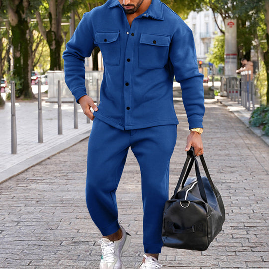 Herren Freizeit Set mit strukturiertem Oberteil und passenden Jogginghosen EB