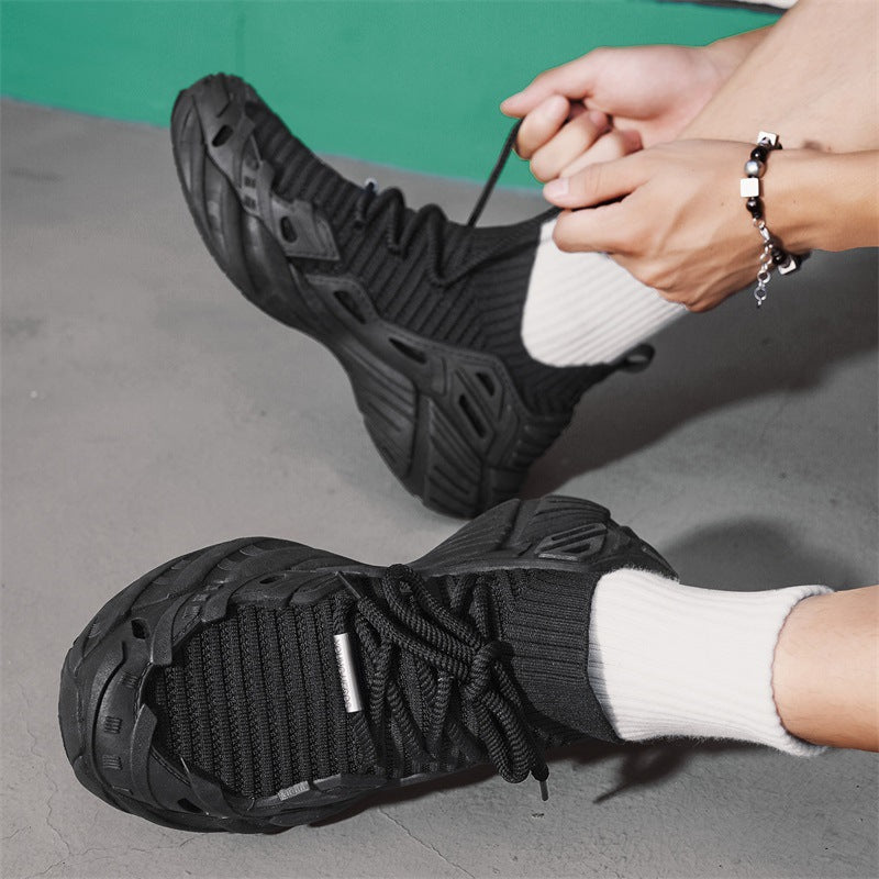Damen Sportliche Strick-Sneaker mit atmungsaktiver Oberflächenstruktur EB