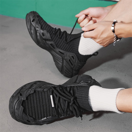 Damen Sportliche Strick-Sneaker mit atmungsaktiver Oberflächenstruktur EB