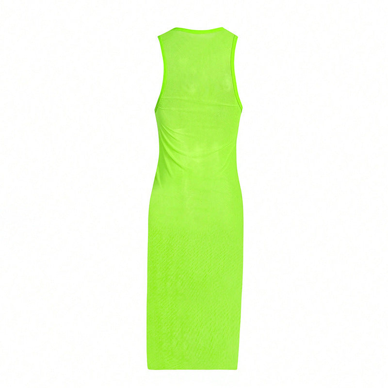 Damen elegantes Midi-Kleid mit Raffungen EB