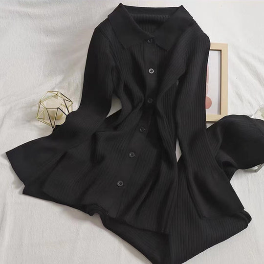 Damen Strickpullover mit klassischem Kragen EB