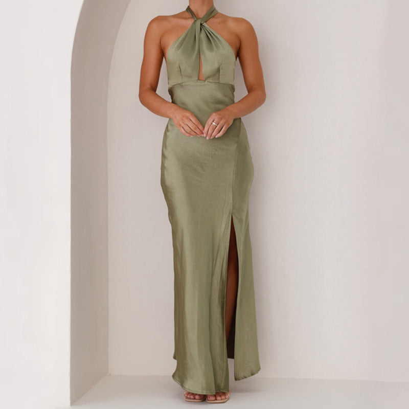 Damen Langkleid mit elegantem Wickeldesign und schickem Schlitz EB