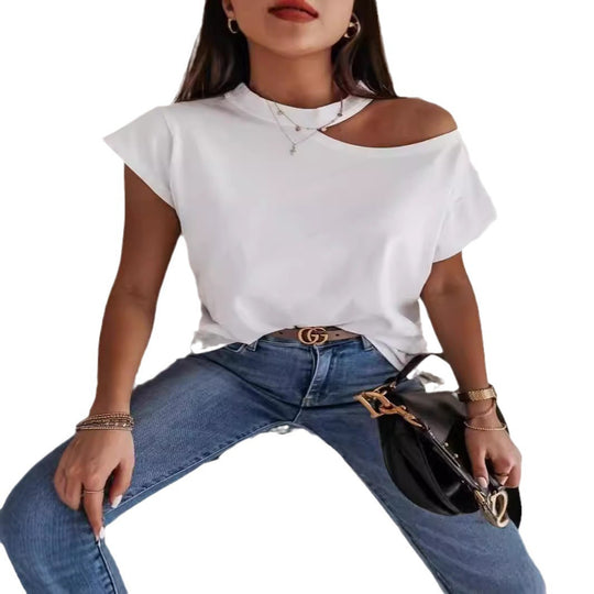 Damen Off-Shoulder T-Shirt mit modernem Schnitt und bequemen Ärmeln EB