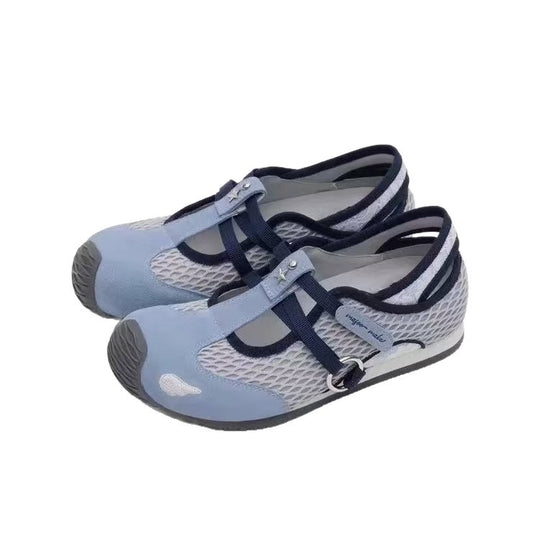 Damen modische Mesh-Laufschuhe mit innovativem Schnürsystem und rutschfester Sohle EB