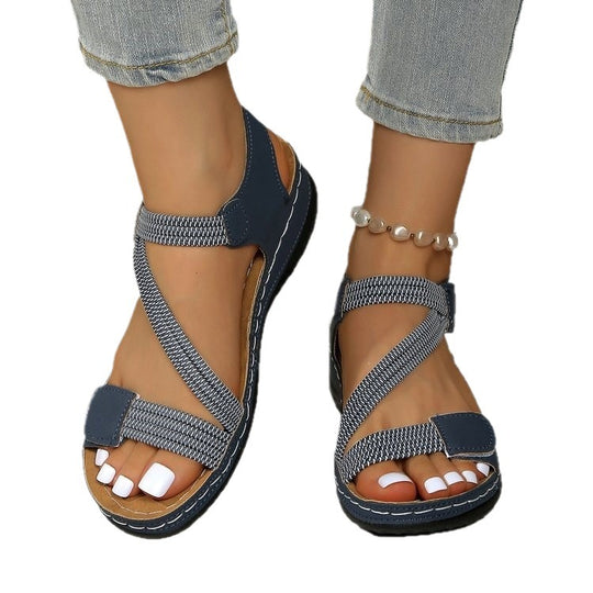 Damen Komfortable und elegante Sandalen mit verstellbarem Riemendesign EB
