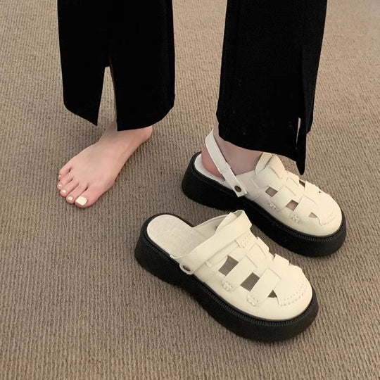Damen Komfortable Clogs mit modischem Riemendesign und elastischer Sohle EB
