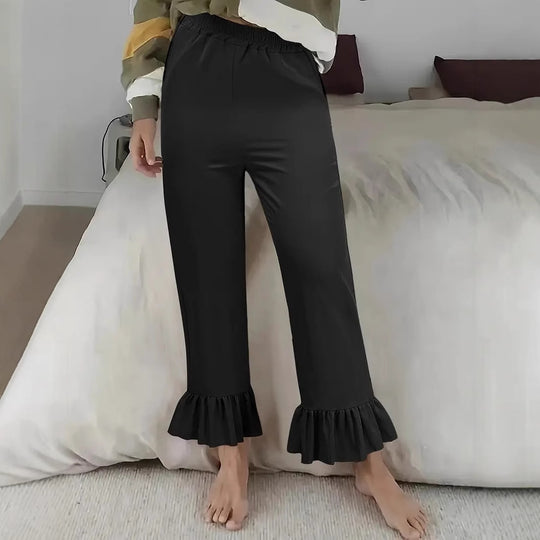 Damen Flauschige Culotte mit Volantabschluss EB