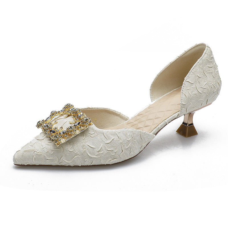 Damen eleganter Sling-Pump mit dekorativem Schmuck EB