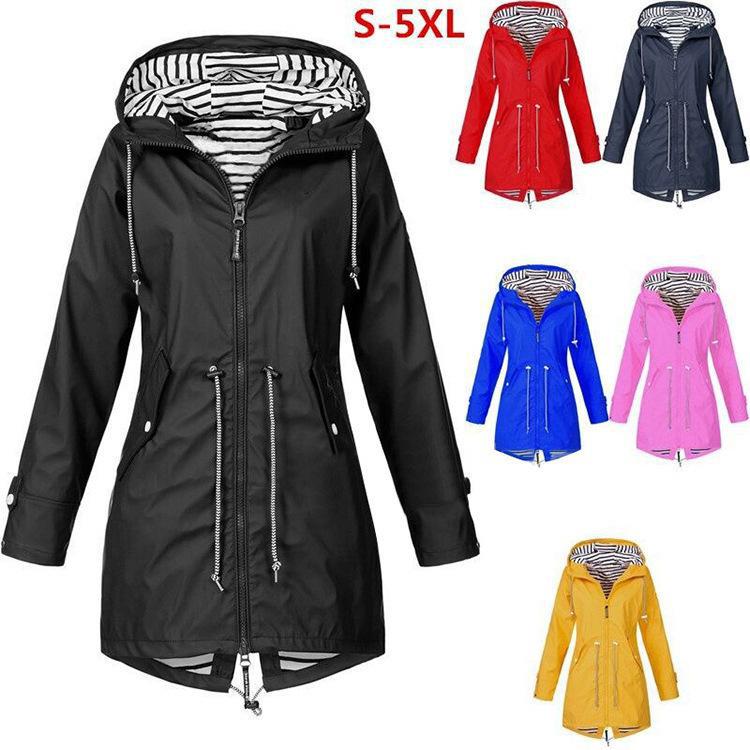 Damen nan taillierte Parka-Jacke mit Kapuze, Kordelzugbund und verdecktem Reißverschluss EB