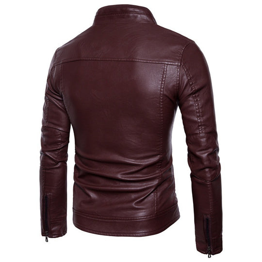 Herren stylische jacke mit modernem Stehkragen und Reißverschlüssen EB