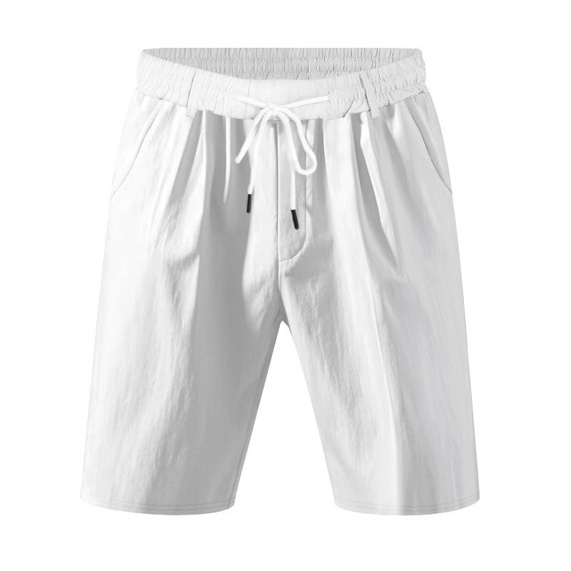 Herren nan knielange leichte Funktionsshorts mit Elastikbund, Kordelzug und tiefen Eingrifftaschen EB
