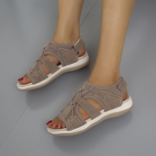 Damen bequeme Riemchen-Sandalen mit ergonomischem Fußbett EB