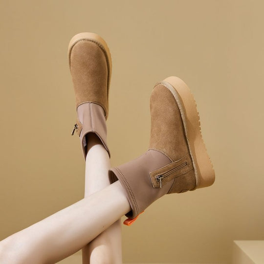 Damen modische Winterstiefel mit elastischem Einsatz und rutschfester Sohle EB