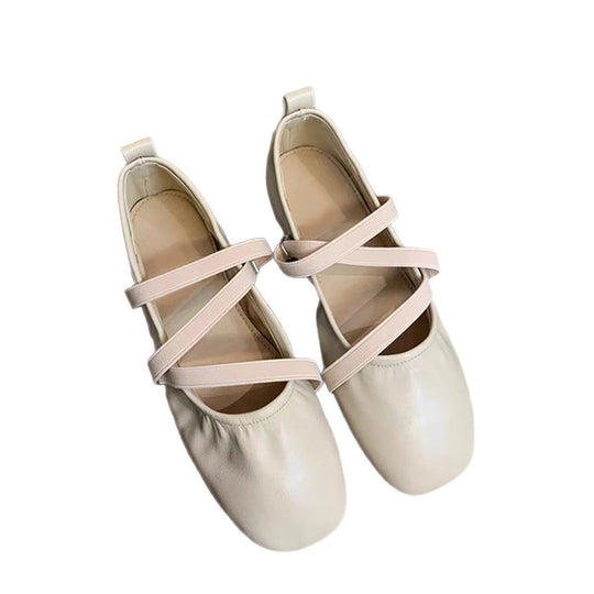Damen Ballerinas mit modischem Riemen und komfortablem Fußbett EB