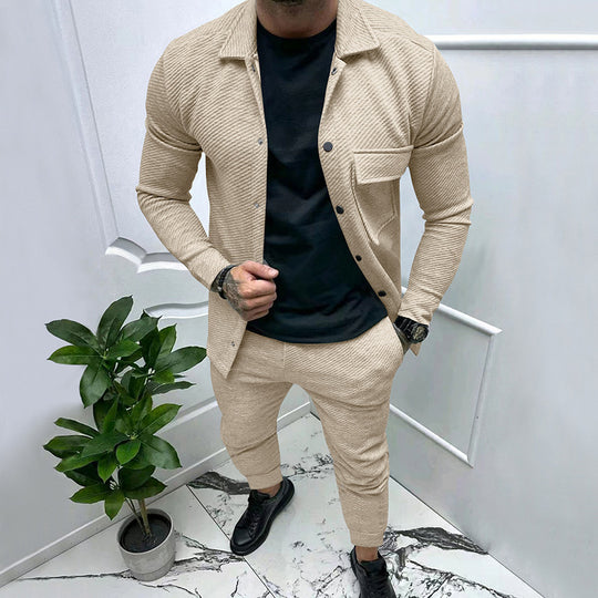 Herren modisches Freizeitanzug mit strukturiertem Design EB