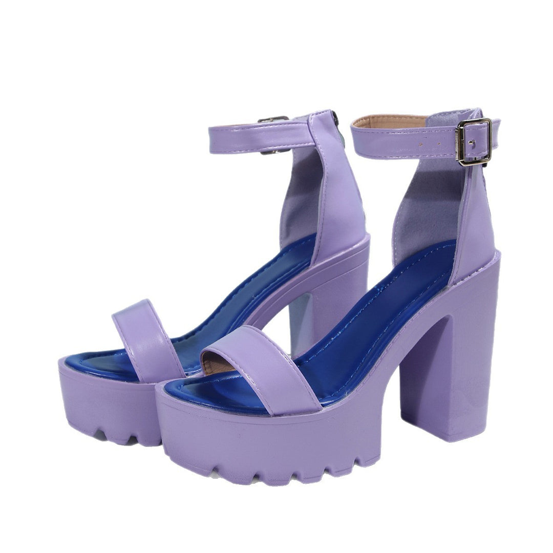 Damen Hochhackige Sandalen mit komfortablem Plateau EB