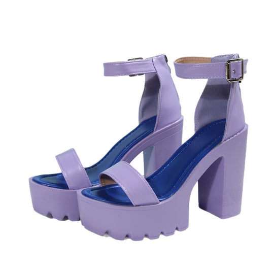 Damen Hochhackige Sandalen mit komfortablem Plateau EB