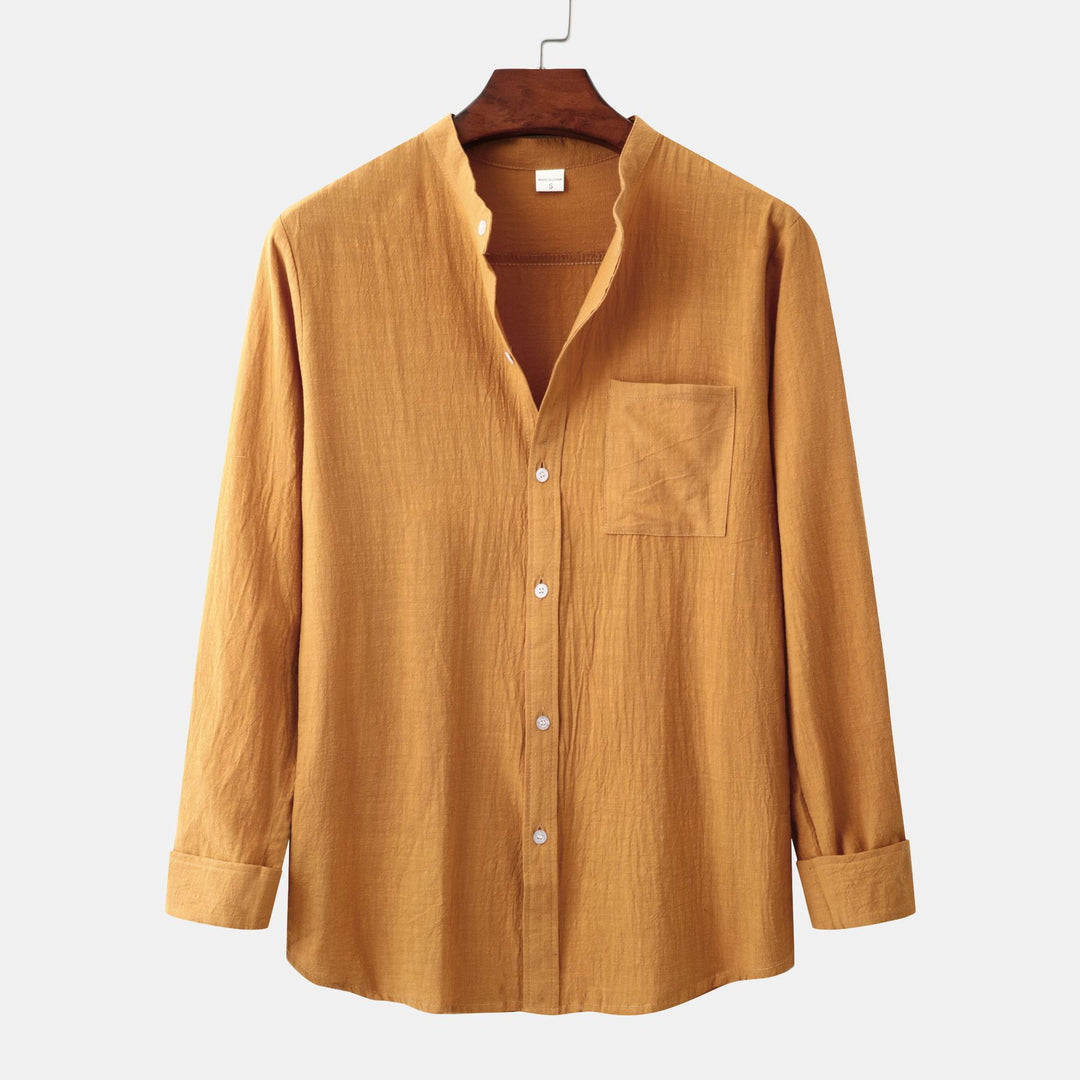 Herren Langarmhemd mit modernem strukturiertem Design und praktischer Brusttasche EB