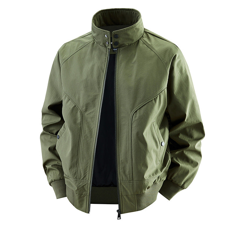 Men's  stretch canvas stand-collar utility bomber jacket EB