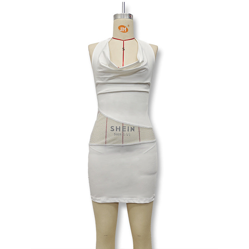 Damen Figurbetontes Minikleid mit elegantem Neckholder und raffinierter Drapierung EB