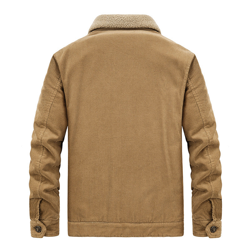 Herren Cord‑Blouson mit durchgehendem Sherpa‑Innenfutter und Umlegekragen EB