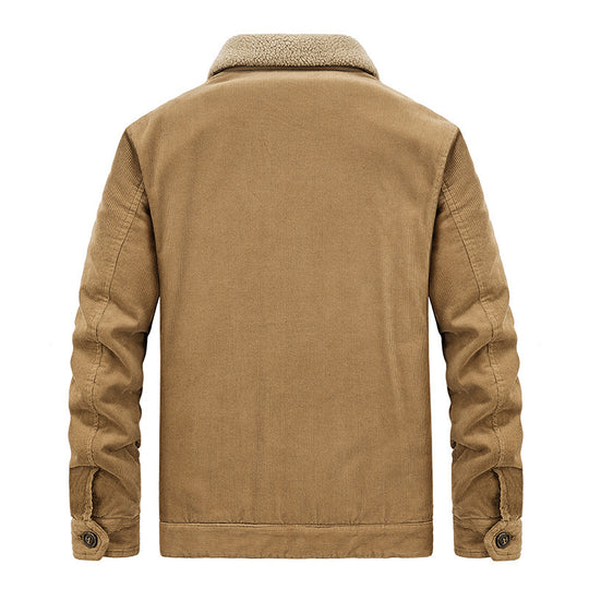 Herren Cord‑Blouson mit durchgehendem Sherpa‑Innenfutter und Umlegekragen EB