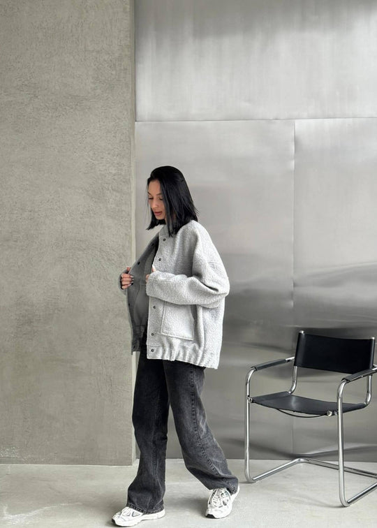 EB | Oversized Fleece Druckknopfjacke