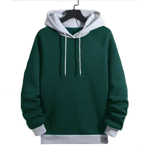 Herren legerer Kapuzenpullover mit kontrastierenden Ärmeln EB