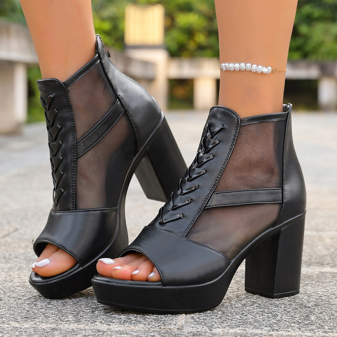 Damen Sexy High-Heels mit transparenten Einsätzen EB