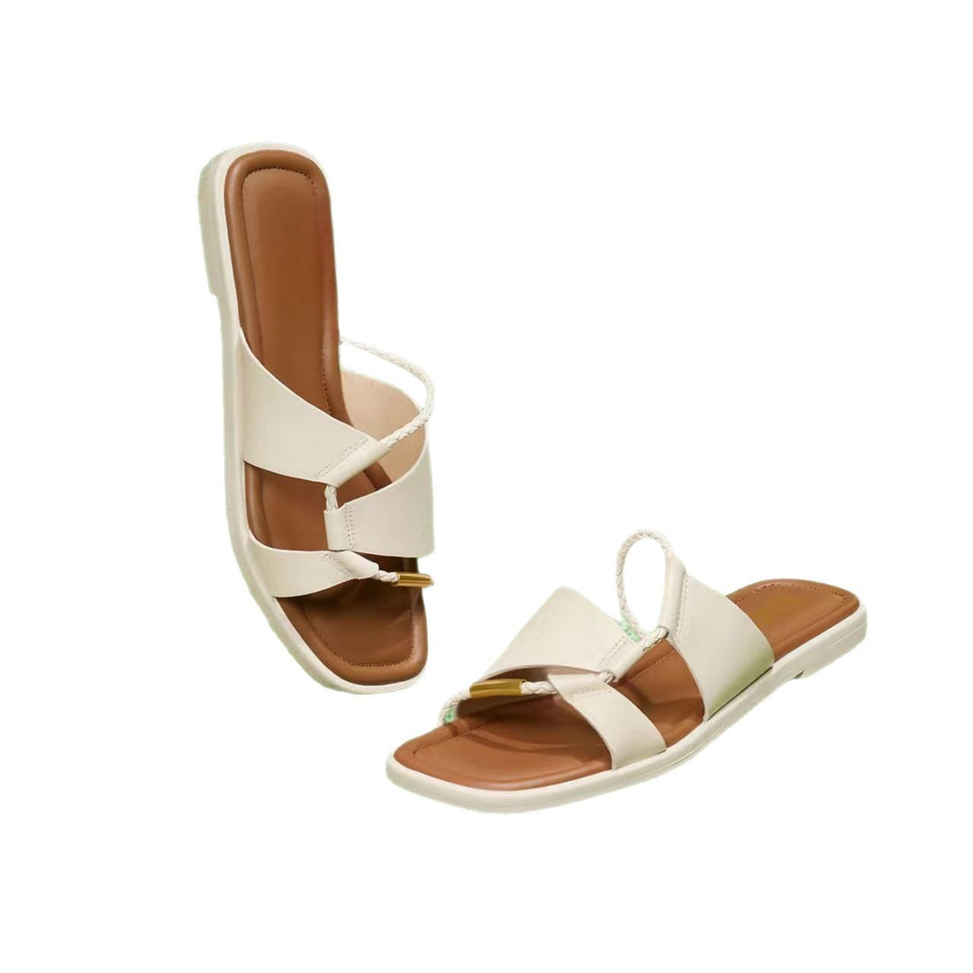 Damen Trendige Komfort-Sandalen mit geflochtenem Riemendesign EB