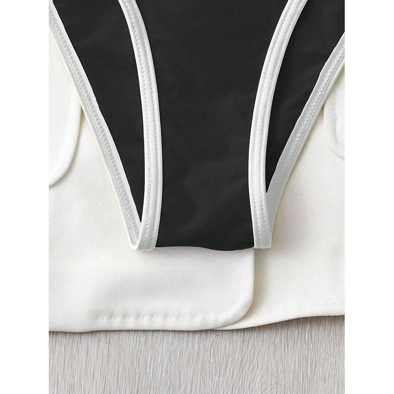 Damen Triangel-Bikini-Set mit kontrastierenden Einfassungen EB