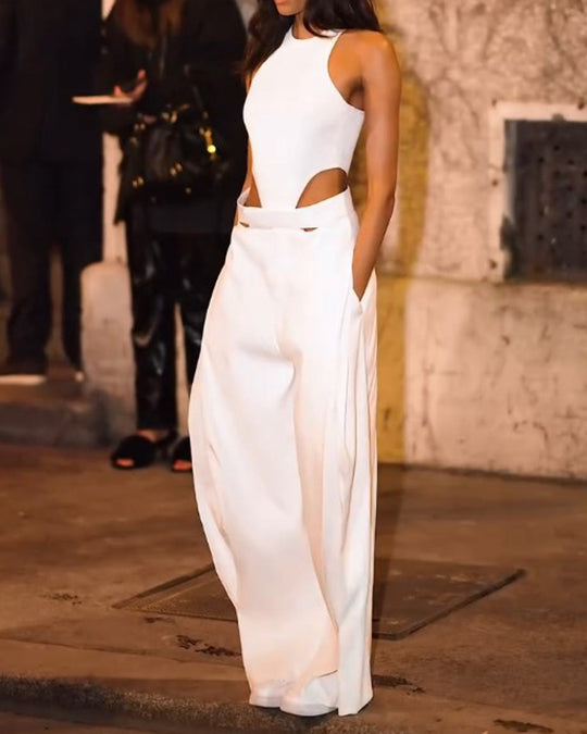 Damen Elegantes Cut-Out Jumpsuit mit Hochbund EB