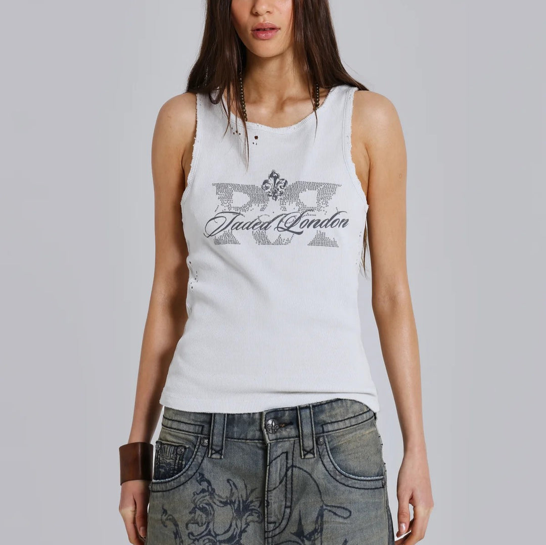 Damen lässiges Tanktop mit stylischem Grafikdruck EB