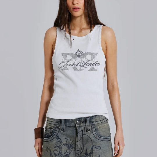 Damen lässiges Tanktop mit stylischem Grafikdruck EB