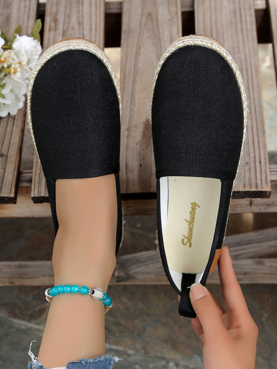 Damen Espadrilles mit elastischem Obermaterial und komfortabler Sohle EB