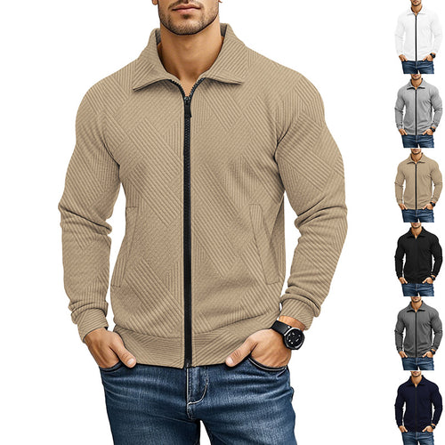 Herren bequeme und stylische Kapuzenjacke mit strukturiertem Gewebe EB