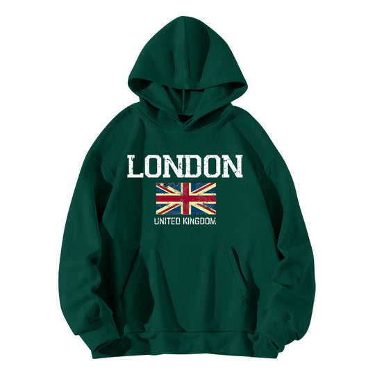 Damen Kapuzenpullover im urbanen London-Style mit Kängurutasche und gemütlichem Schnitt EB