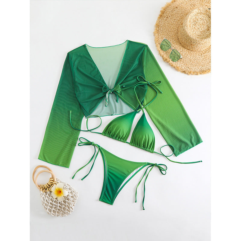 Damen Bikini-Set mit transparentem Oberteil und verstellbaren Trägern EB