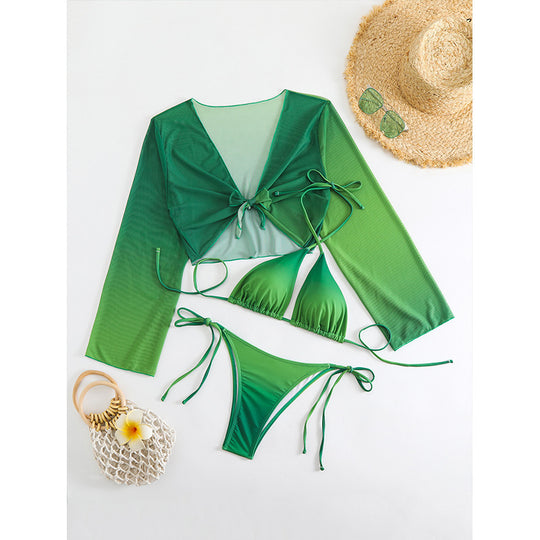 Damen Bikini-Set mit transparentem Oberteil und verstellbaren Trägern EB