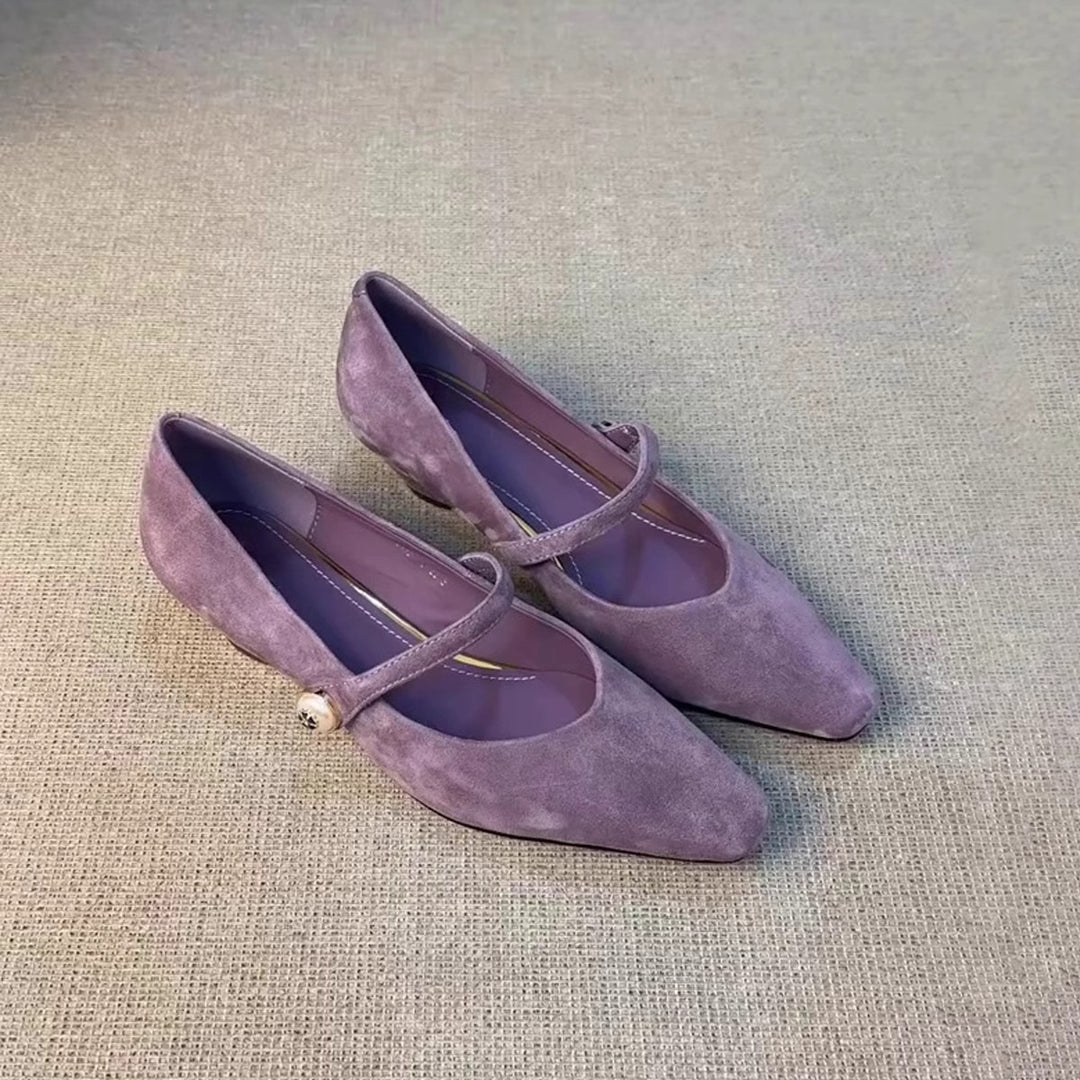 Damen elegante Mary Jane Ballerinas mit modischem Riemenverschluss und schicker Schnallenapplikation EB