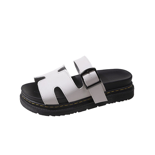 Damen bequeme Riemensandalen mit modischer Schnalle und gepolsterter Sohle EB