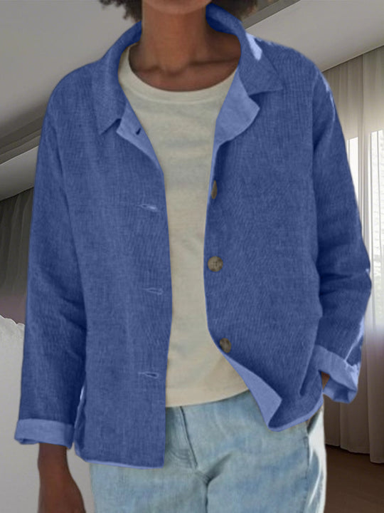Damen Leichte Überwurfjacke mit strukturiertem Webmuster EB