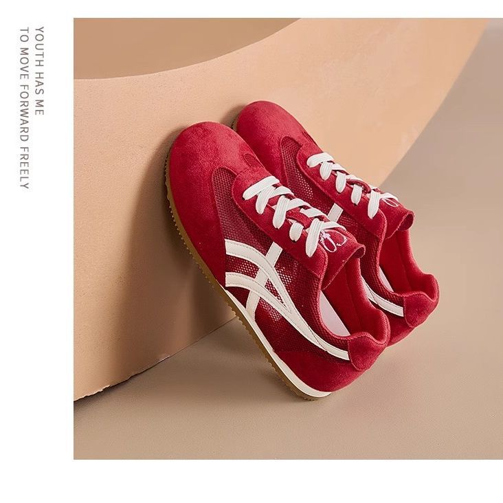 Damen Komfortable Sneaker mit atmungsaktivem Mesh und Wildlederoberfläche EB