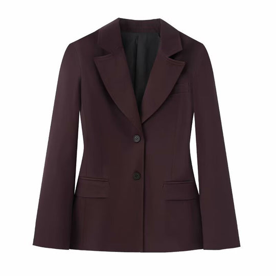 Damen nan taillierter Einreiher-Blazer mit Reverskragen, zweiknopf-Verschluss und Pattentaschen EB