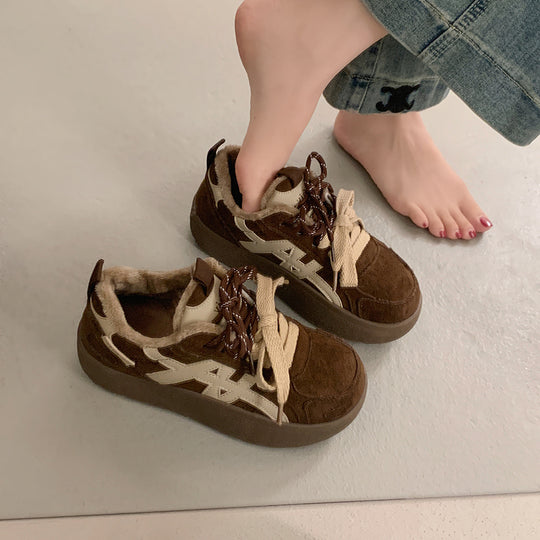 Damen Bequeme Sneaker mit flauschigem Innenfutter und modischem Obermaterial EB