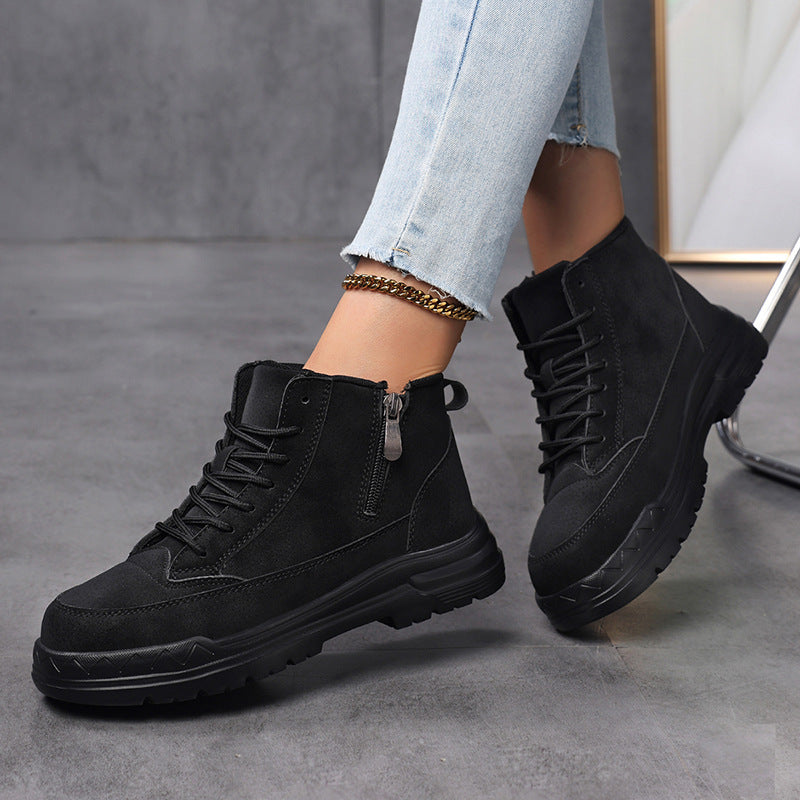 Damen Trendige Winterstiefel mit rutschfester Sohle und praktischem Reißverschluss EB