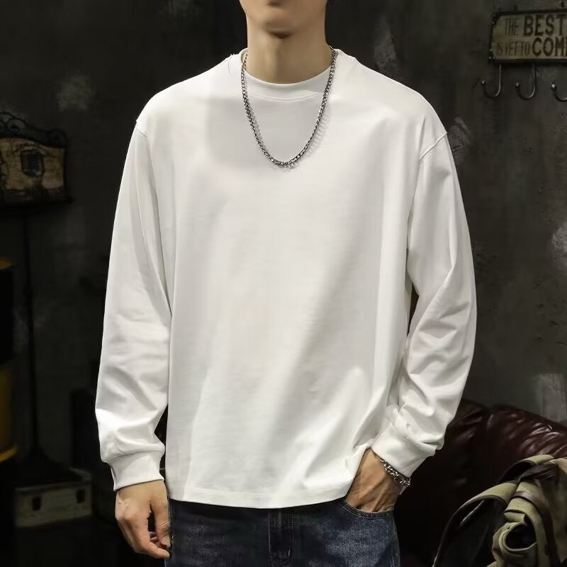 Herren lässiger Langarmshirt aus hochwertiger Baumwolle mit bequemer Passform EB