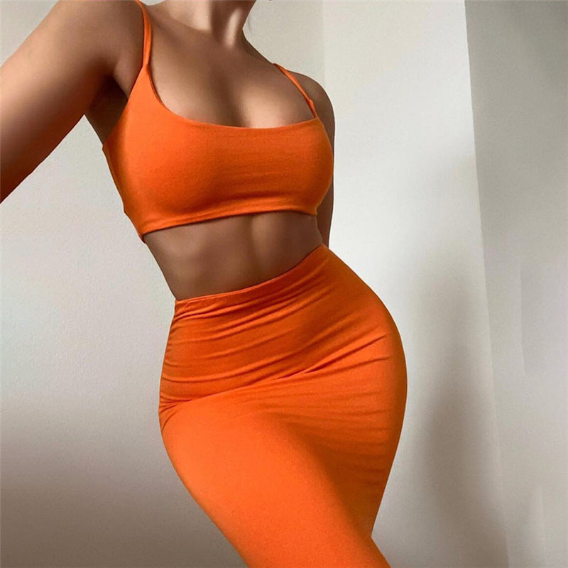 Damen figurbetontes Tube-Top und Bleistiftrock Set EB