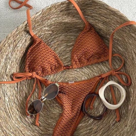 Damen Netz-Bikini mit verstellbaren Trägern EB